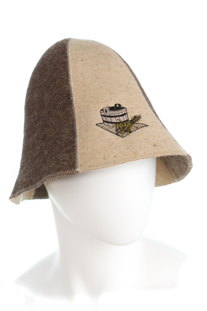 Klobúk do sauny 100 % vlna dvoj farebný